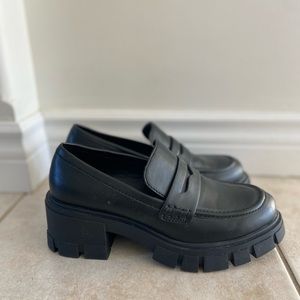 Black Vegan Leather Platform Loafers from Call it Spring
